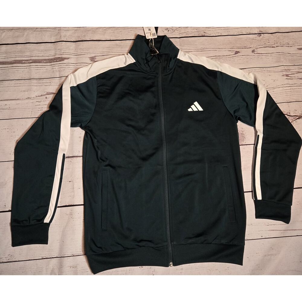 Adidas NWT Track Top/jacket Multi Sport full zip Dark green Med Mens